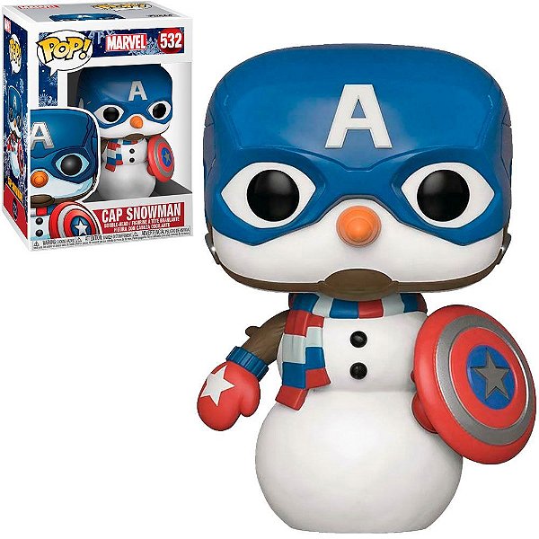 Funko Pop Marvel Holiday Captain - America Snowman #532 Vinil 9,5 cm Oficial Funko
