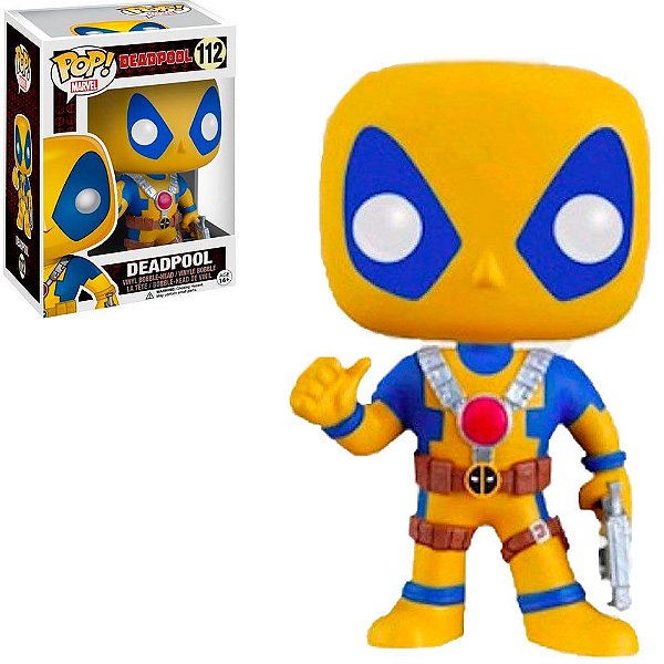 Funko Pop Marvel Deadpool Deadpool Yellow And - Blue Suit #112 Vinil 9,5 cm Oficial Funko