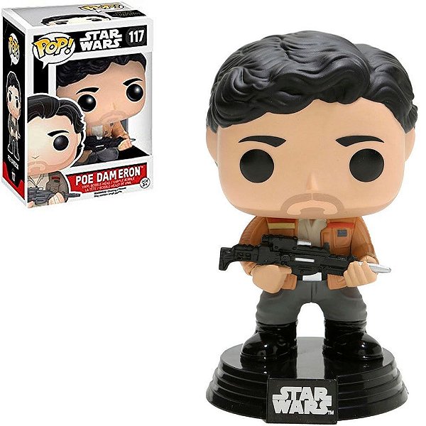 Funko Pop Star Wars Poe Dameron - Jacket Gun #117 Vinil 9,5 cm Oficial Funko