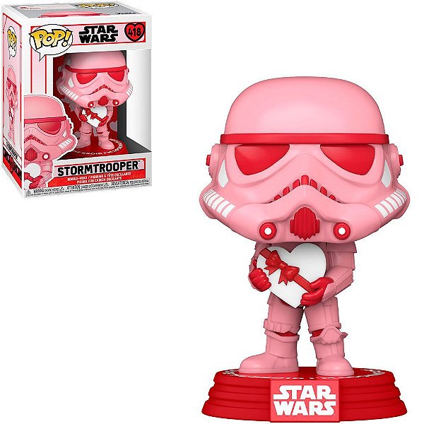 Funko Pop Star Wars Valentines - Stormtrooper W/Heart #418 Vinil 9,5 cm Oficial Funko