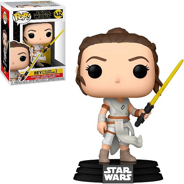 Funko Pop Star Wars 9 Rey - Lightsaber Yellow #432 Vinil 9,5 cm Oficial Funko