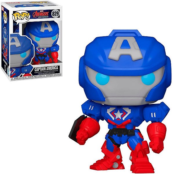 Funko Pop Marvel Avengers Mech - Captain America #829 Vinil 9,5 cm Oficial Funko