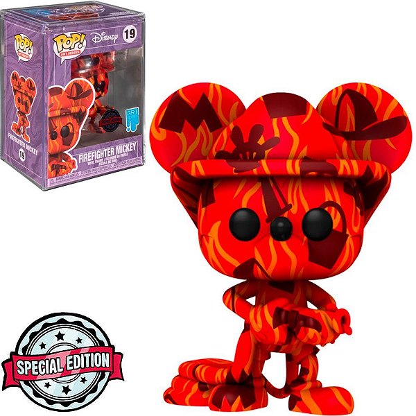 Funko Pop Disney Artist - Mickey Firefighter #19 Vinil 9,5 cm Oficial Funko