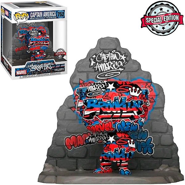 Funko Pop Marvel Captain - America Grafitti #752 Vinil 9,5 cm Oficial Funko