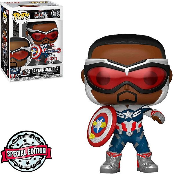 Funko Pop Marvel The Falcon Winter Soldier - Captain America #818 Vinil 9,5 cm Oficial Funko