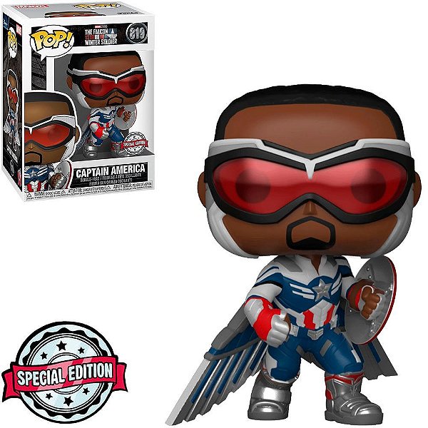 Funko Pop Marvel The Falcon Winter Soldier - Captain America #819 Vinil 9,5 cm Oficial Funko