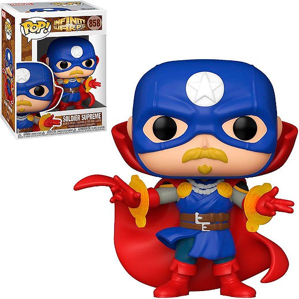 Funko Pop Marvel Infinity Warps - Soldier Supreme #858 Vinil 9,5 cm Oficial Funko