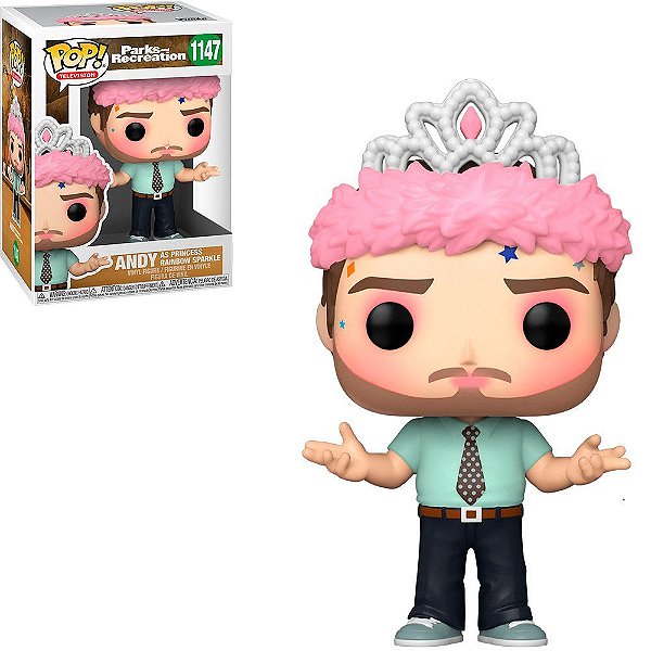 Funko Pop Parks Recreation Andy - Princess Rainbow #1147 Vinil 9,5 cm Oficial Funko