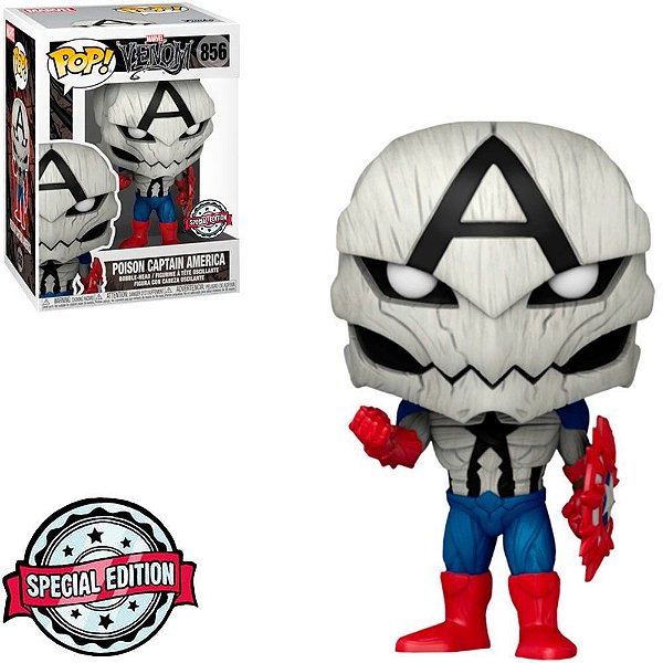 Funko Pop Marvel Venom Captain - America Poison #856 Vinil 9,5 cm Oficial Funko