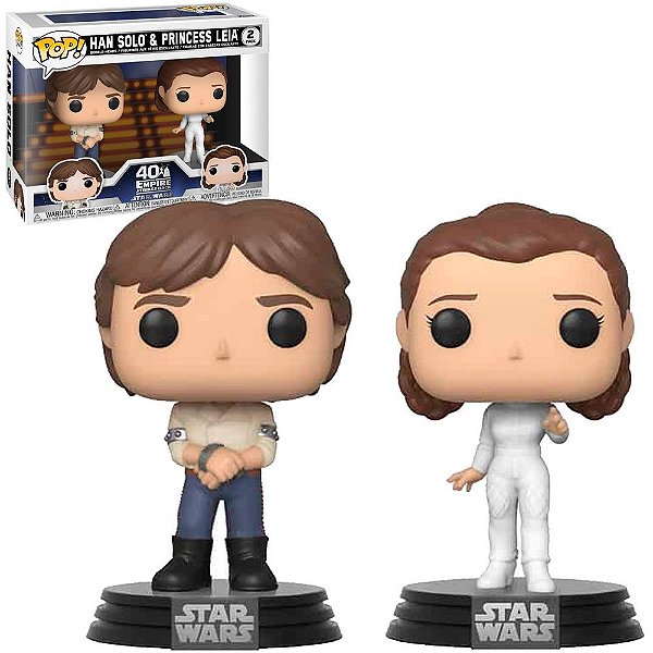 Funko Pop Star Wars Empire Han Solo & Princess - Leia 2Pack #46770 Vinil 9,5 cm Oficial Funko