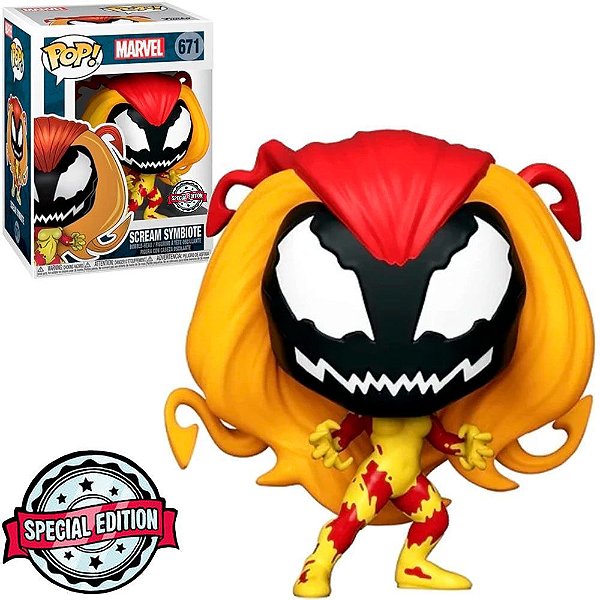 Funko Pop Marvel Spider-Man - Scream Symbiote #671 Vinil 9,5 cm Oficial Funko