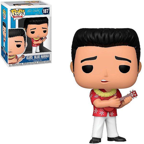 Funko Pop Rocks Elvis Presley Elvis - Blue Hawaii #187 Vinil 9,5 cm Oficial Funko