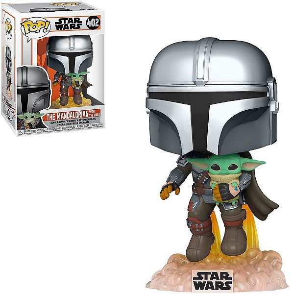 Funko Pop Star Wars Mandalorian Mandalorian - W/The Child #402 Vinil 9,5 cm Oficial Funko