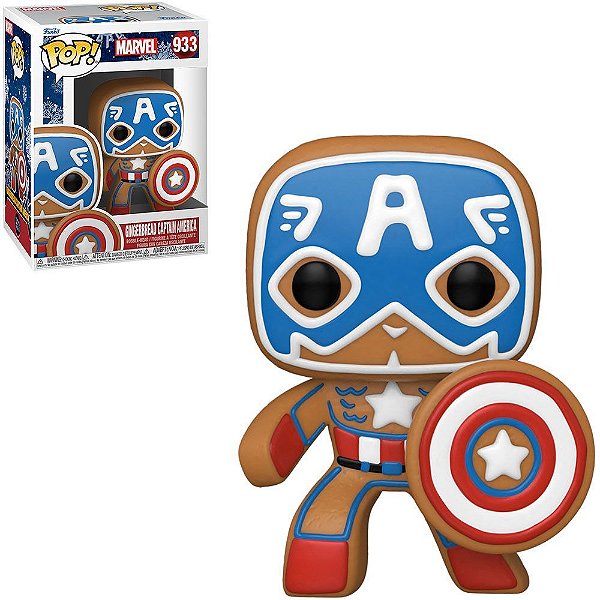 Funko Pop Marvel Holiday - Captain America #933 Vinil 9,5 cm Oficial Funko