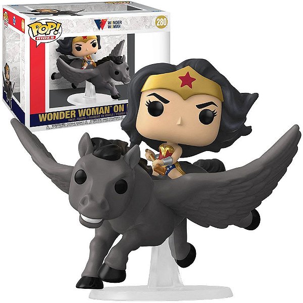 Funko Pop Heroes Wonder Woman 80Th Wonder Woman - On Pegasus #280 Vinil 9,5 cm Oficial Funko