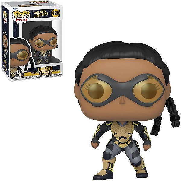 Funko Pop Heroes Black - Lightning Thunder #428 Vinil 9,5 cm Oficial Funko