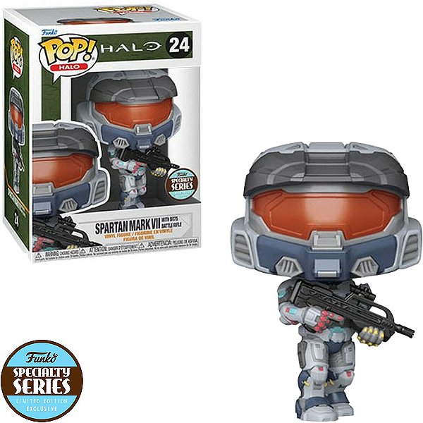 Funko Pop Halo 2 Spartan Mark - Vii W/Weapon #24 Vinil 9,5 cm Oficial Funko