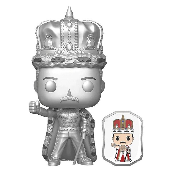 Boneco Funko Pop Rocks Queen Freddie Mercury King - 184 C/pin #184