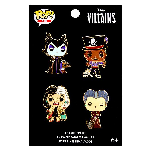 Boneco Funko Pop Pins.disney Villains - Set C/4pcs #41702
