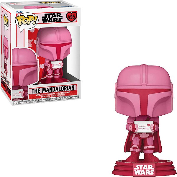 Funko Pop Star Wars Valentines - The Mandalorian #495 Vinil 9,5 cm Oficial Funko