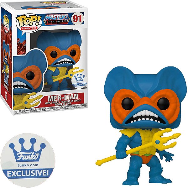 Funko Pop Tv Masters Of The - Uni.Retro Mer-Man #91 Vinil 9,5 cm Oficial Funko