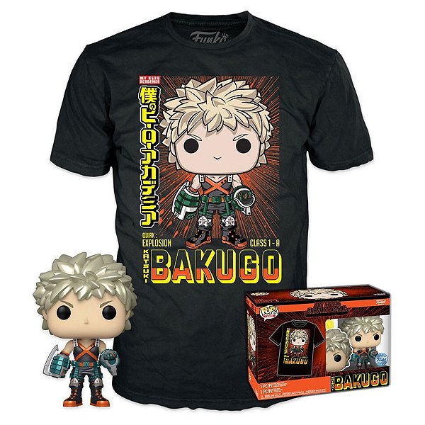 Funko Pop My Hero Academia Box Bakugo + - Tees Bundle #64595 Vinil 9,5 cm Oficial Funko