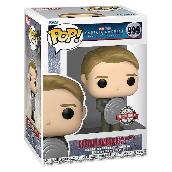 Funko Pop Marvel Captain America - Prototype Shield #999 Vinil 9,5 cm Oficial Funko