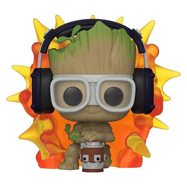 Funko Pop Marvel Iam Groot - Groot W/Detonator #1195 Vinil 9,5 cm Oficial Funko