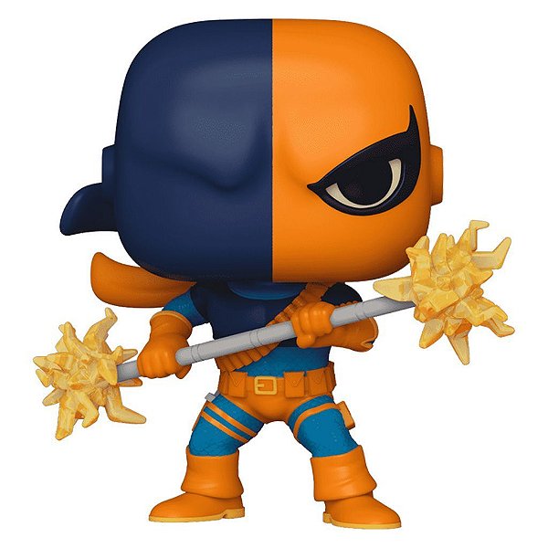 Funko Pop Wb 100Th Heroes Dc Deathstroke - W/Bo Staff #477 Vinil 9,5 cm Oficial Funko