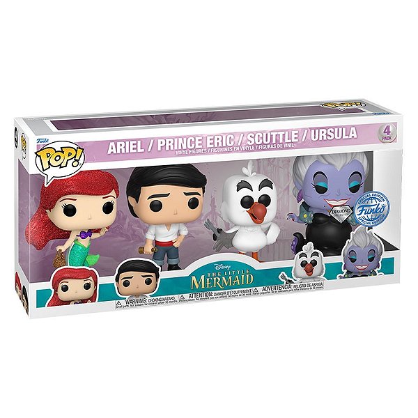 Funko Pop Disney Little - Mermaid 4Pack #69110 Vinil 9,5 cm Oficial Funko