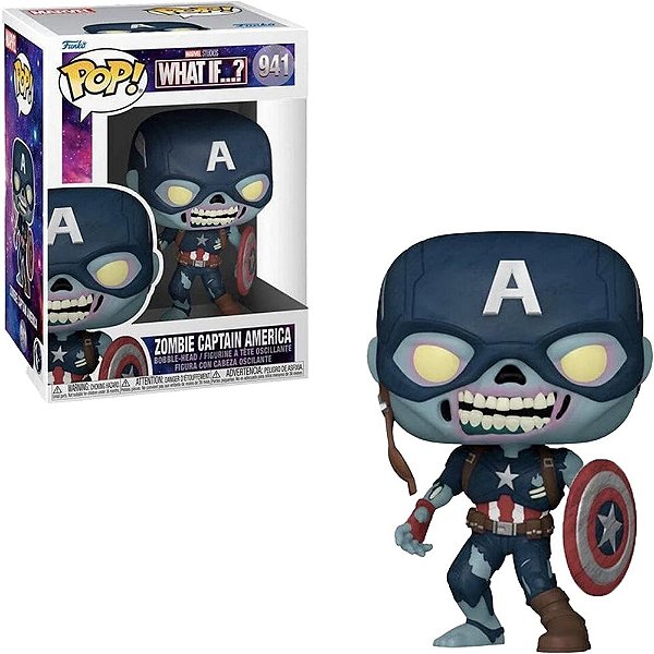 Funko Pop Marvel What Iff ? Captain - America Zombie (Temporada 2) #941 Vinil 9,5 cm Oficial Funko