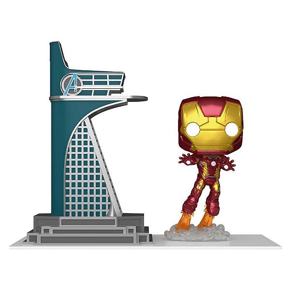 Funko Pop Marvel Avengers Tower & Iron - Man Glow #35 Vinil 9,5 cm Oficial Funko