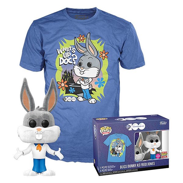 Funko Pop Warner Bros 100Th Bugs As Fred Jones + - Tees Bundl #70420 Vinil 9,5 cm Oficial Funko