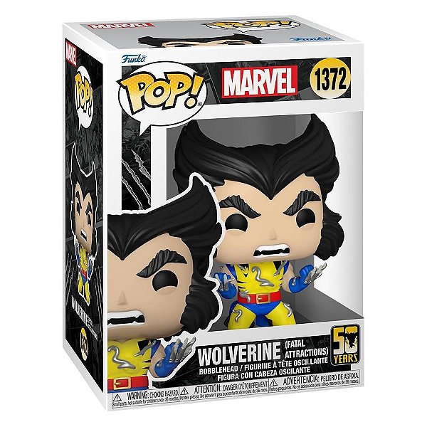 Funko Pop Marvel Wolverine 50Th Wolverine - Fatal Attractons #1372 Vinil 9,5 cm Oficial Funko