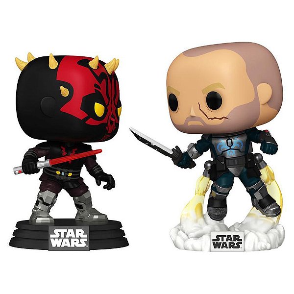 Funko Pop Star Wars Clone Wars 2 Darth Mal Vs.Pre - Vizsla 2Pack #74744 Vinil 9,5 cm Oficial Funko