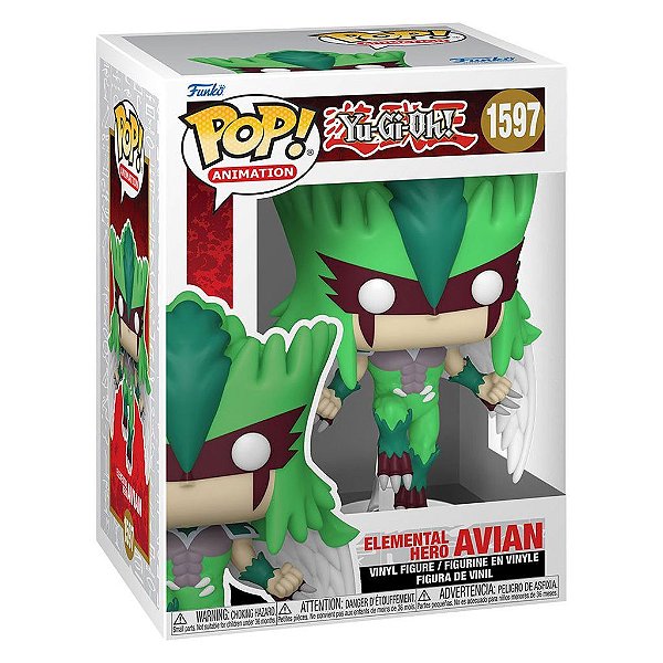 Funko Pop Yu-Gi-Oh Avian - Elemental Hero #1597 Vinil 9,5 cm Oficial Funko