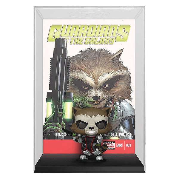 Funko Pop Marvel Cover Guardians Galaxy - Rocket Raccoon #59 Vinil 9,5 cm Oficial Funko