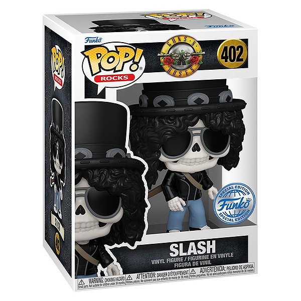 Funko Pop Rocks Guns Roses - Slash Skeleton #402 Vinil 9,5 cm Oficial Funko