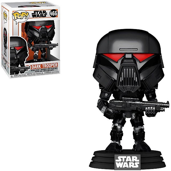Funko Pop Star Wars Mandalorian - Dark Trooper #466 Vinil 9,5 cm Oficial Funko