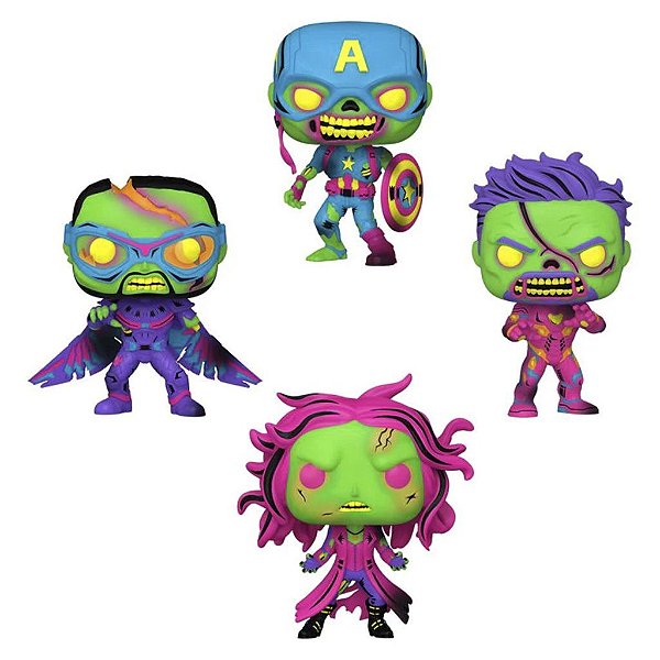 Funko Pop Marvel What Iff ? Black - Light 4Pack #69116 Vinil 9,5 cm Oficial Funko