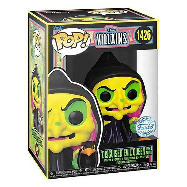 Funko Pop Disney Villains Black Light Disguised - Evil Queen #1426 Vinil 9,5 cm Oficial Funko