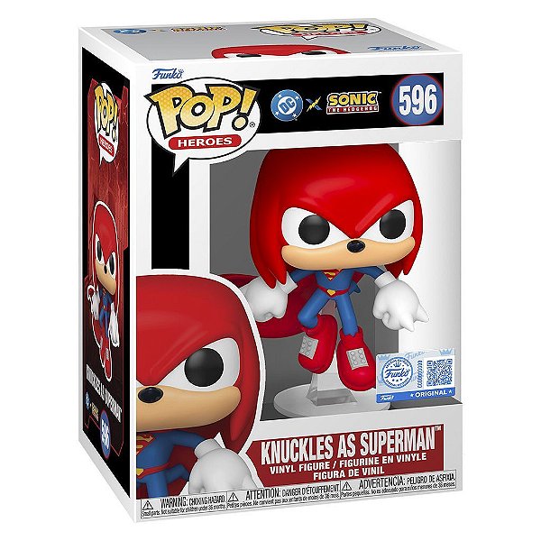 Funko Pop Sonic Knuckles - As Superman #596 Vinil 9,5 cm Oficial Funko