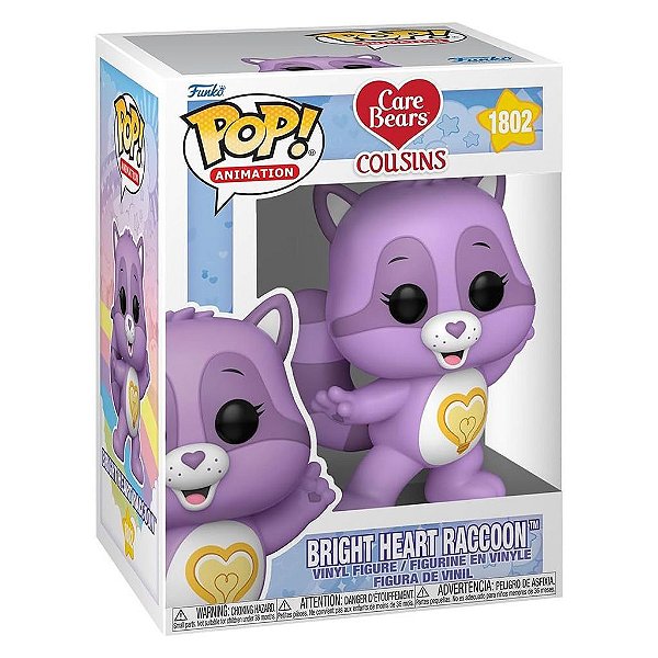 Funko Pop Care Bears Cousins Bright - Heart Raccoon #1802 Vinil 9,5 cm Oficial Funko