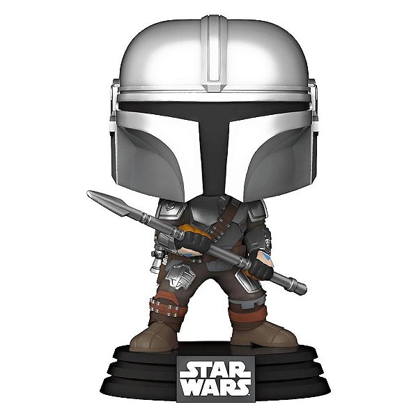 Funko Pop Star Wars Mandalorian The Mandalorian - W/Beskar Staff.Ex. #479 Vinil 9,5 cm Oficial Funko