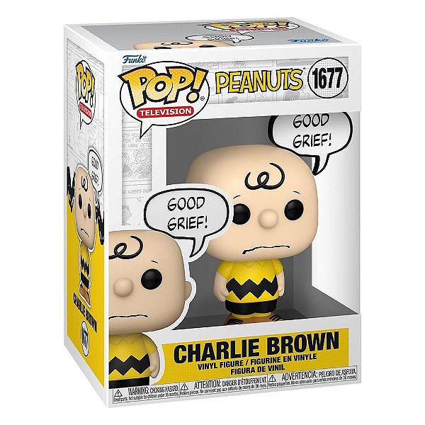 Funko Pop Peanuts Charlie Brown - Good Grief #1677 Vinil 9,5 cm Oficial Funko