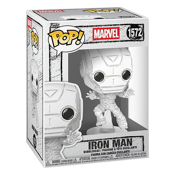 Funko Pop Marvel Sketched - Iron Man #1572 Vinil 9,5 cm Oficial Funko