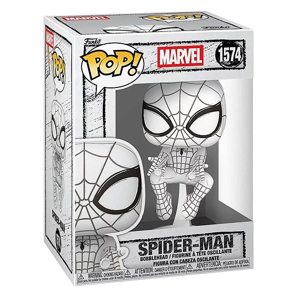Funko Pop Marvel - Sketched Spider-Man #1574 Vinil 9,5 cm Oficial Funko