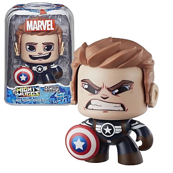 Action Figure Hasbro Marvel Mighty Muggs Captain America Oficial