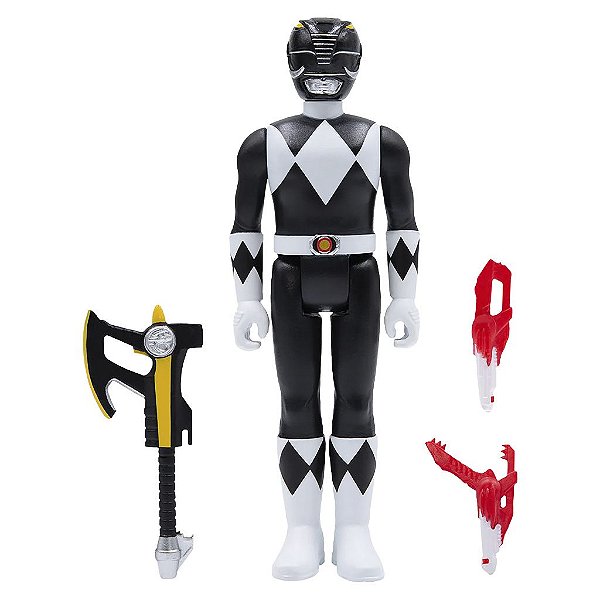 Action Figure Super7 Power Rangers Black Ranger Super7 9,5 a 18 cm conforme a linha Oficial
