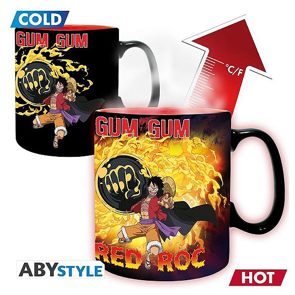 Caneca One Piece Gum Gum Red Roc Luffy Vs Kaidou AbyStyle Oficial